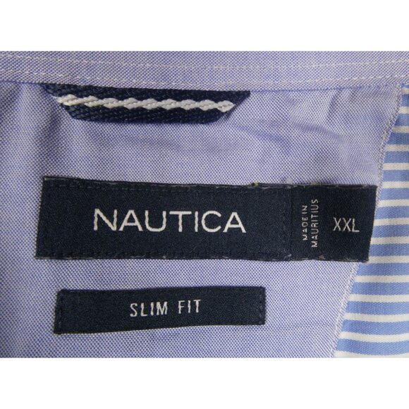 Nautica Striped Long Sleeve Dress Shirt Men's Size XXL - Picture 4 of 7